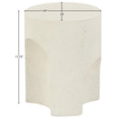  Meridian Olira Cream Concrete And Fiberglass Indoor / Outdoor End Table IMAGE 9