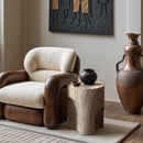  Meridian Olira Natural Concrete And Fiberglass Indoor / Outdoor End Table IMAGE 2