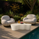 Meridian Monza Cream Concrete And Fiberglass Indoor / Outdoor Coffee Table IMAGE 2