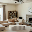  Meridian Monza Cream Concrete And Fiberglass Indoor / Outdoor Coffee Table IMAGE 3