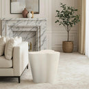  Meridian Monza Cream Concrete And Fiberglass Indoor / Outdoor End Table IMAGE 3