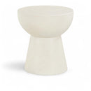  Meridian Avaya Cream Concrete And Fiberglass Indoor / Outdoor End Table IMAGE 1
