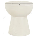  Meridian Avaya Cream Concrete And Fiberglass Indoor / Outdoor End Table IMAGE 5