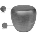  Meridian Capsule Silver Aluminum End Table IMAGE 5