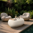  Meridian Pebble Cream Concrete And Fiberglass Indoor / Outdoor Coffee Table IMAGE 2