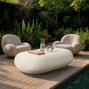  Meridian Pebble Cream Concrete And Fiberglass Indoor / Outdoor Coffee Table IMAGE 2