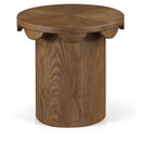  Meridian Dahlia Brown Oak Veneer End Table IMAGE 1