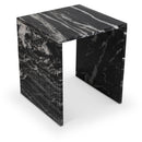 Meridian Pienza Black Marble End Table IMAGE 1