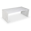  Meridian Pienza White Marble Coffee Table IMAGE 1