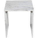 Meridian Pienza White Marble End Table IMAGE 2