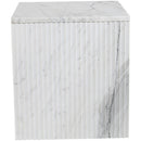  Meridian Pienza White Marble End Table IMAGE 3