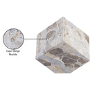  Meridian Block Beige Marble Decorative Cube IMAGE 6