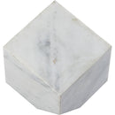  Meridian Block White Marble Decorative Cube IMAGE 3
