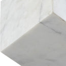  Meridian Block White Marble Decorative Cube IMAGE 4