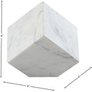  Meridian Block White Marble Decorative Cube IMAGE 5