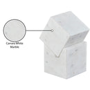  Meridian Quad White Marble Decorative Cube IMAGE 6