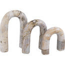  Meridian Arco Beige Marble 3 pc Decorative Object IMAGE 3