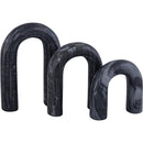  Meridian Arco Black Marble 3 pc Decorative Object IMAGE 3