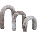  Meridian Arco Brown Marble 3 pc Decorative Object IMAGE 3