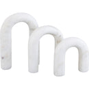  Meridian Arco White Marble 3 pc Decorative Object IMAGE 3