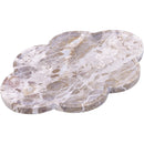  Meridian Rimini Beige Clover Shaped Marble Tray IMAGE 3