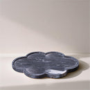  Meridian Rimini Black Clover Shaped Marble Tray IMAGE 2