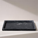  Meridian Barletta Black Rectangular Marble Tray IMAGE 2