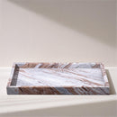  Meridian Barletta Brown Rectangular Marble Tray IMAGE 2