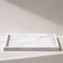  Meridian Barletta White Rectangular Marble Tray IMAGE 2