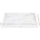 Meridian Barletta White Rectangular Marble Tray IMAGE 5