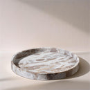 Meridian Barletta Beige Round Marble Tray IMAGE 2