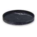  Meridian Barletta Black Round Marble Tray IMAGE 1