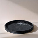  Meridian Barletta Black Round Marble Tray IMAGE 2