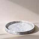  Meridian Barletta White Round Marble Tray IMAGE 2
