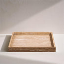  Meridian Barletta Natural Square Travertine Tray IMAGE 2