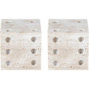  Meridian Dice Natural Travertine Decorative Dice IMAGE 2
