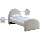  Meridian Andaz Beige Chenille Fabric Upholstered Twin Bed IMAGE 10