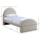  Meridian Andaz Beige Chenille Fabric Upholstered Twin Bed IMAGE 9