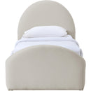  Meridian Andaz Beige Chenille Fabric Upholstered Twin Trundle Bed IMAGE 3