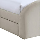  Meridian Andaz Beige Chenille Fabric Upholstered Twin Trundle Bed IMAGE 6