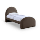  Meridian Andaz Brown Chenille Fabric Upholstered Twin Bed IMAGE 1