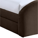  Meridian Andaz Brown Chenille Fabric Upholstered Twin Trundle Bed IMAGE 6