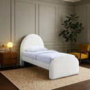  Meridian Andaz Cream Chenille Fabric Upholstered Twin Bed IMAGE 2