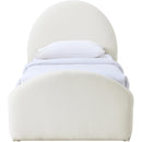  Meridian Andaz Cream Chenille Fabric Upholstered Twin Trundle Bed IMAGE 3