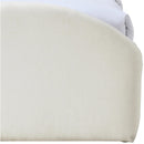  Meridian Andaz Cream Chenille Fabric Upholstered Twin Trundle Bed IMAGE 7