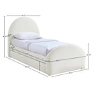  Meridian Andaz Cream Chenille Fabric Upholstered Twin Trundle Bed IMAGE 9