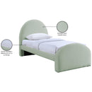  Meridian Andaz Mint Chenille Fabric Upholstered Twin Bed IMAGE 10