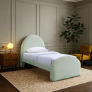  Meridian Andaz Mint Chenille Fabric Upholstered Twin Bed IMAGE 2