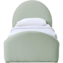  Meridian Andaz Mint Chenille Fabric Upholstered Twin Trundle Bed IMAGE 3