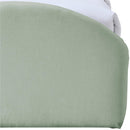  Meridian Andaz Mint Chenille Fabric Upholstered Twin Trundle Bed IMAGE 7